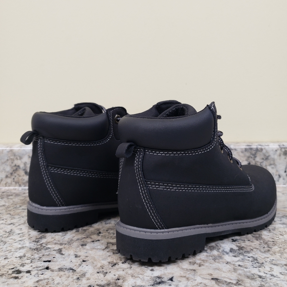 Wonder Nation Boys Boots Black Lace Up Non Marking Sole Boots Size 4 - Picture 4 of 10